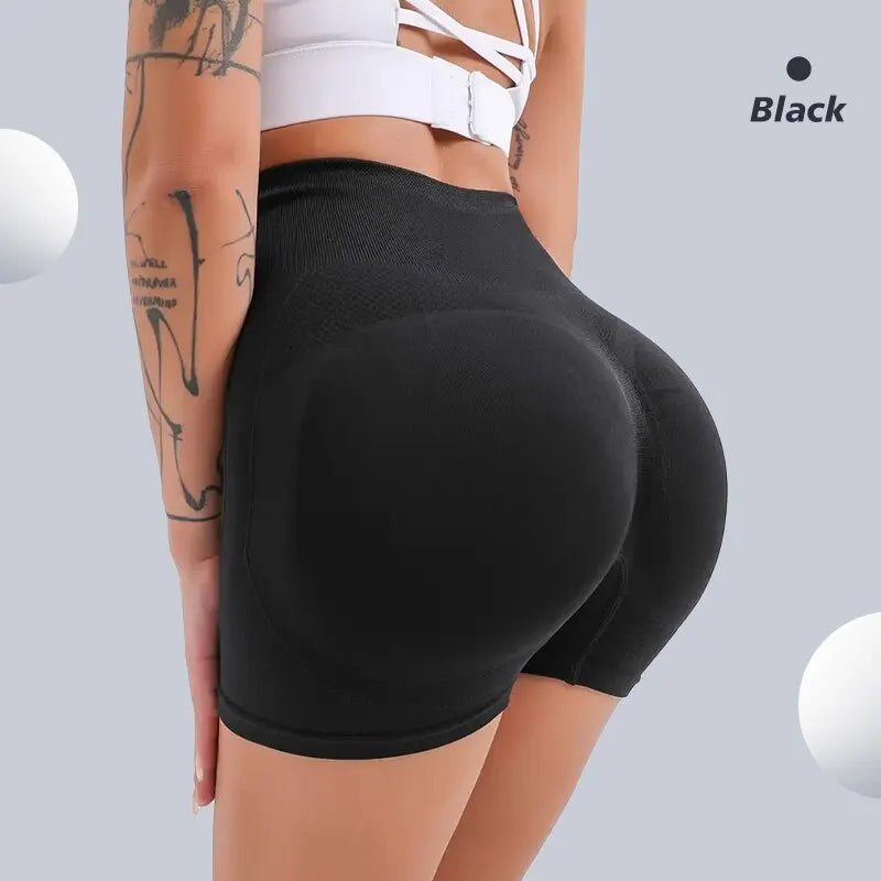 High-Waist Booty Lifting Yoga Shorts - Tummy Control & Ruched Design
