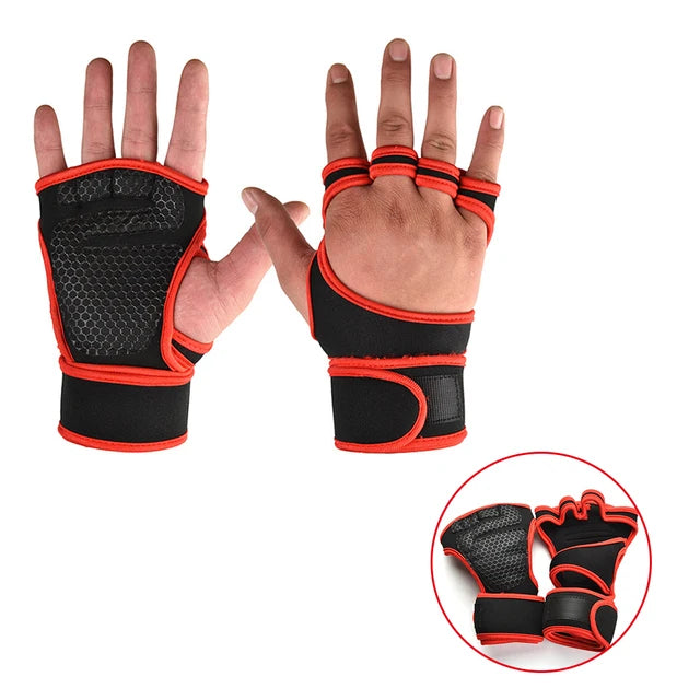 Gym Workout Gloves - Weightlifting Hand Protection with Wrist Support