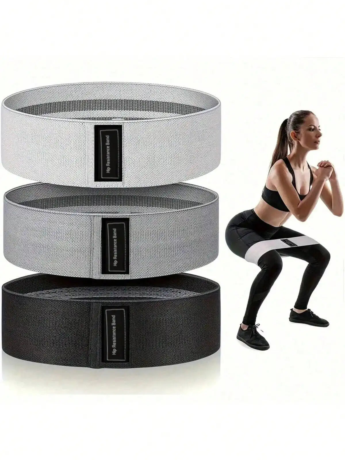 Fabric Resistance Hip Bands - Booty & Glute Workout Bands Set