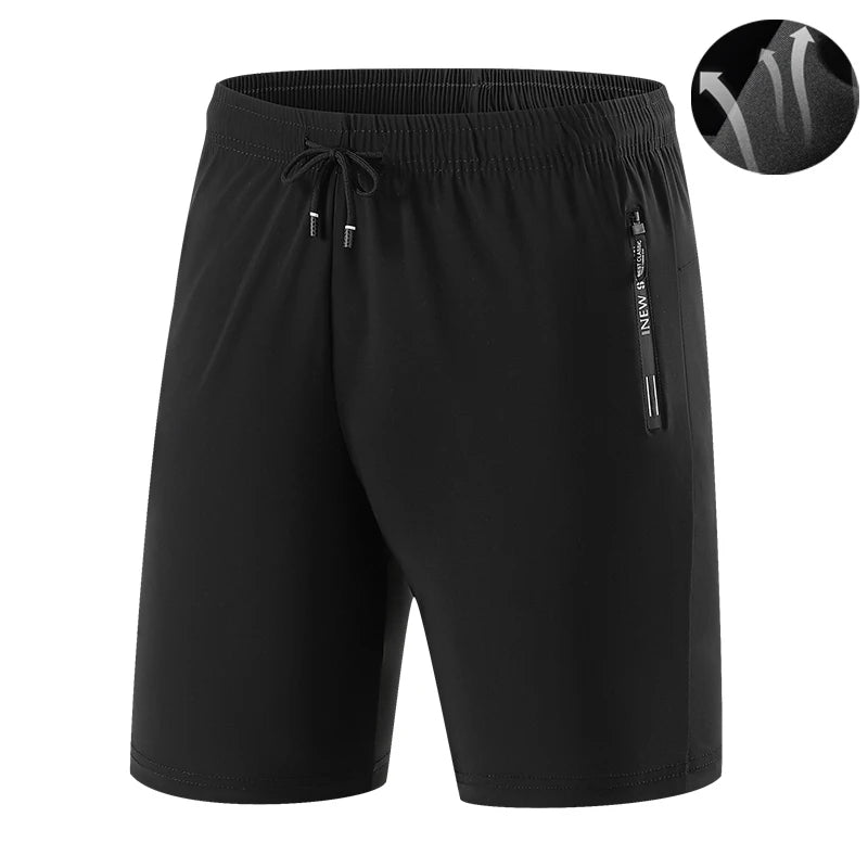 Summer Men's Shorts Cool Sportswear Running Sport Shorts Casual Bottoms Gym Fitness Training Jogging Short Pants Men Black Gray