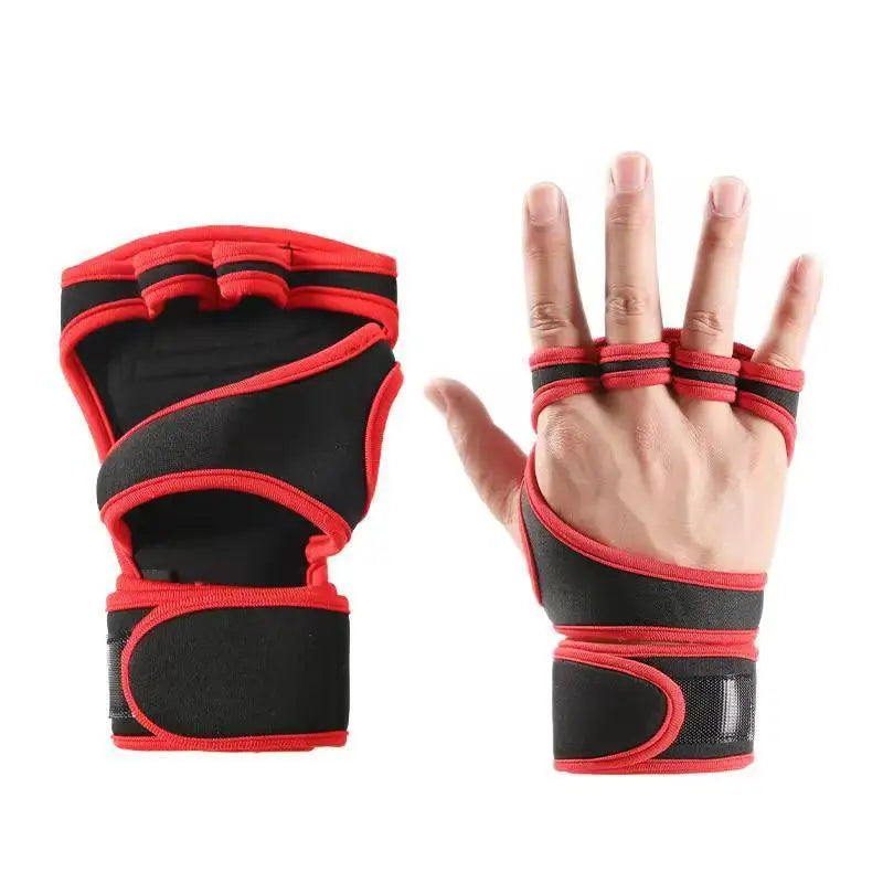 Gym Workout Gloves - Weightlifting Hand Protection with Wrist Support