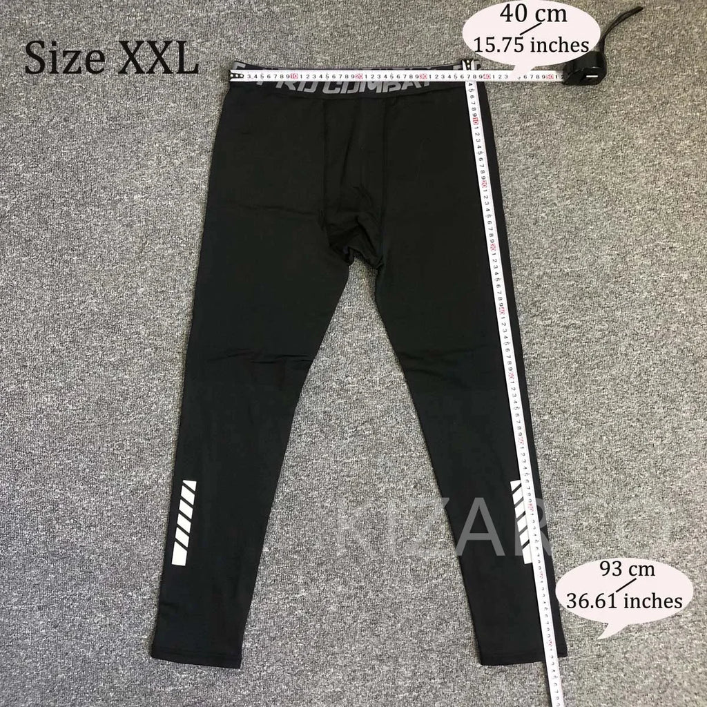 Men's Fleece Compression Leggings - Thermal Running Tights for Winter