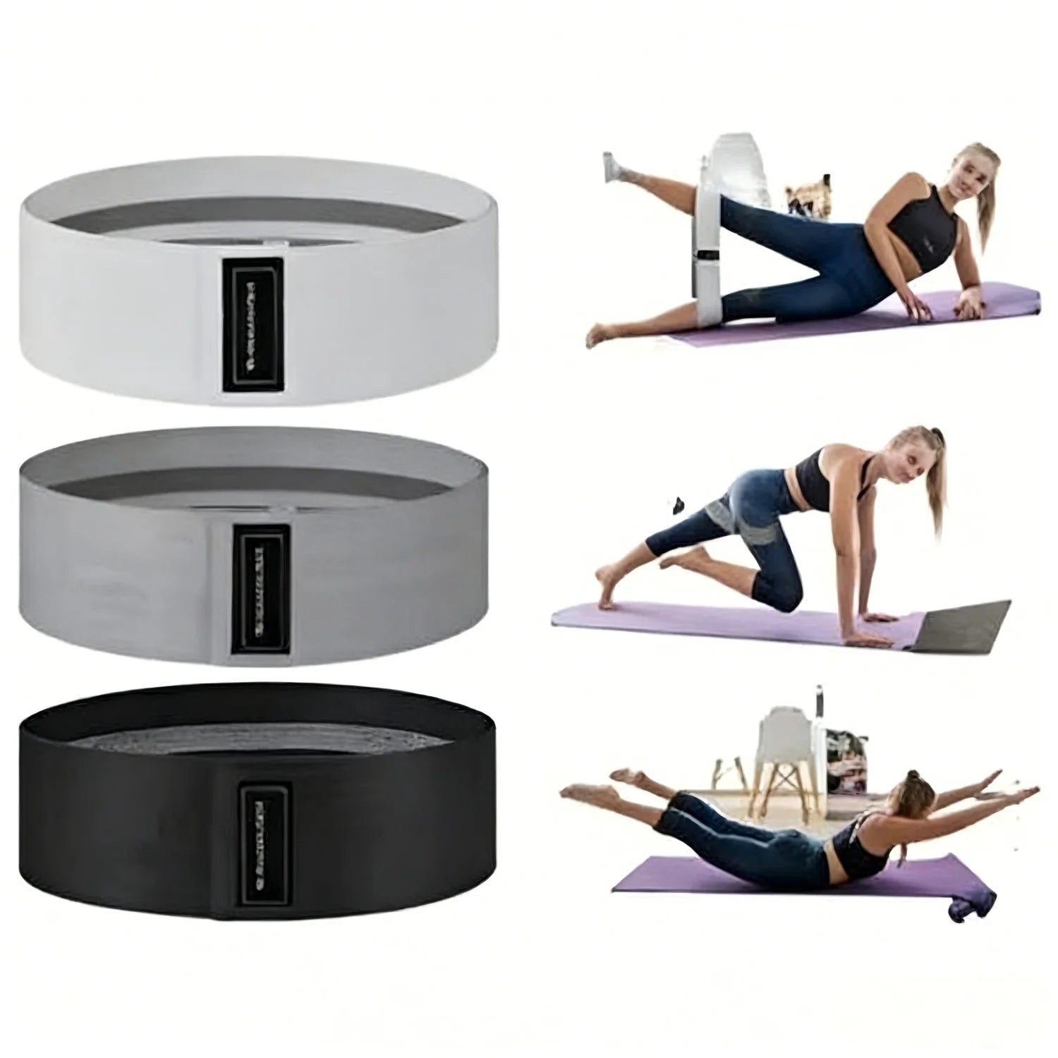 Basic Fabric Resistance Bands, Hip Glute Thigh Workout Loop Bands for Squats Yoga Gym Fitness