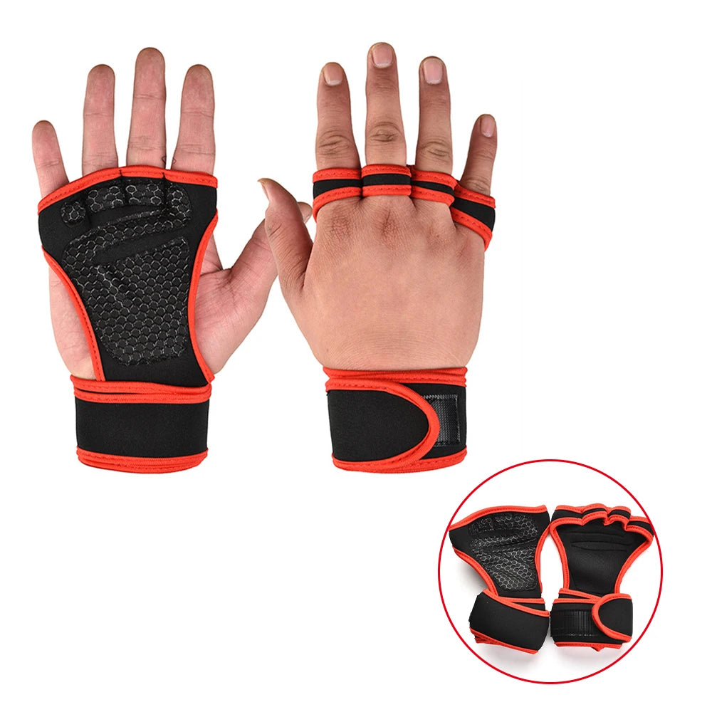 Gym Workout Gloves - Weightlifting Hand Protection with Wrist Support