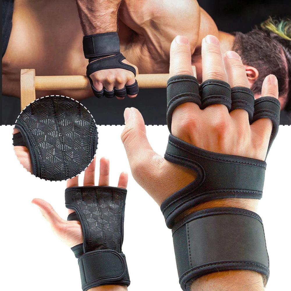 Gym Workout Gloves - Weightlifting Hand Protection with Wrist Support