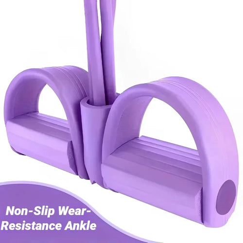 4‑Tube Pedal Tension Rope Multi‑Functional Household Fitness Elastic Band for Yoga Abdominal Body Exercise