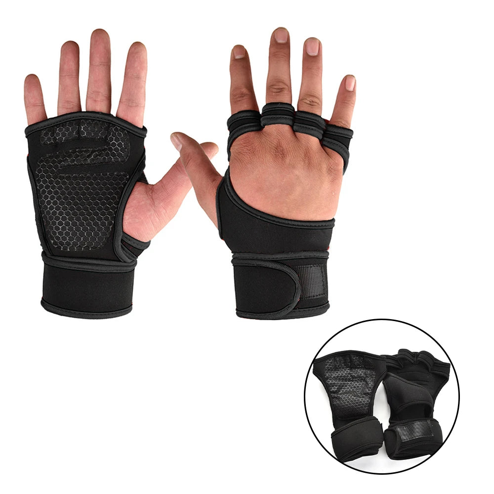 Gym Workout Gloves - Weightlifting Hand Protection with Wrist Support