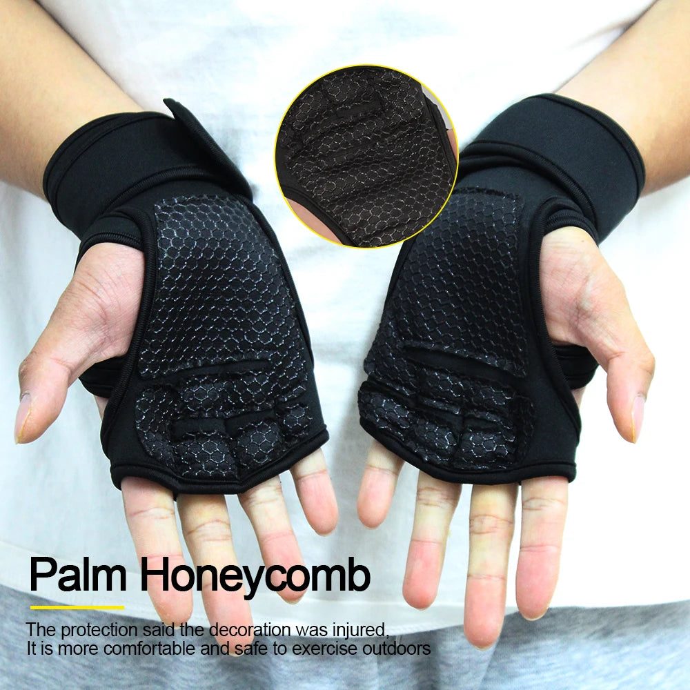 Gym Workout Gloves - Weightlifting Hand Protection with Wrist Support