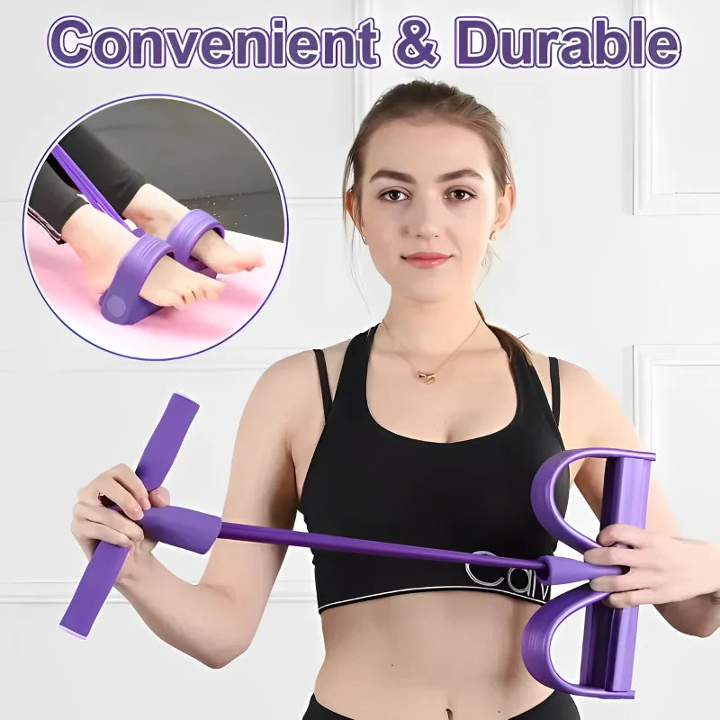 4-Tube Pedal Resistance Trainer - Sit-Up & Core Strength Equipment