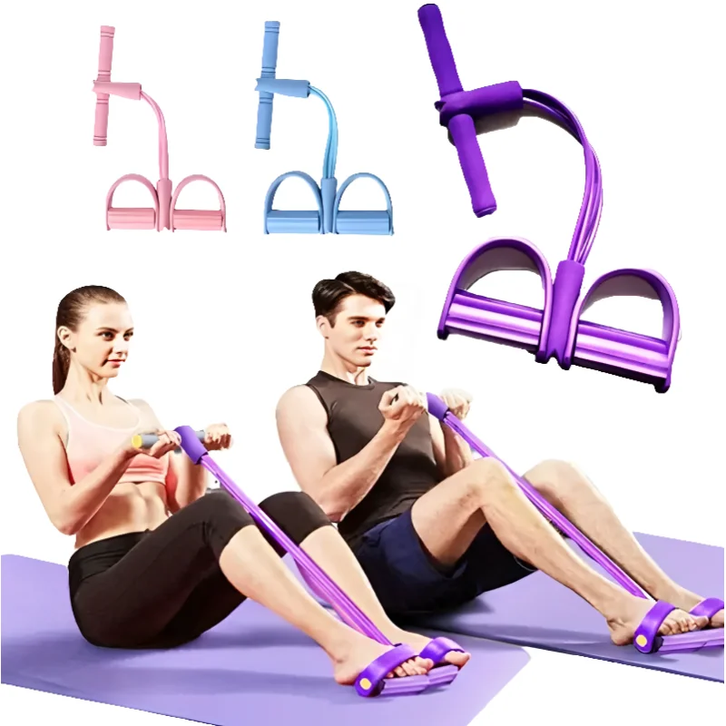 4-Tube Pedal Resistance Trainer - Sit-Up & Core Strength Equipment