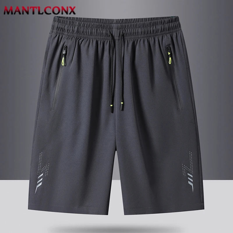 Summer Men's Shorts Cool Sportswear Running Sport Shorts Casual Bottoms Gym Fitness Training Jogging Short Pants Men Black Gray