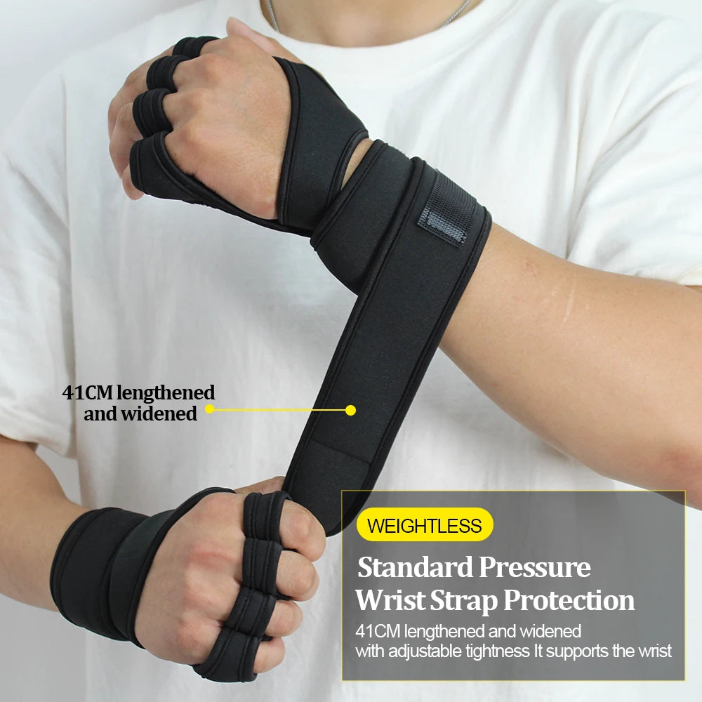 Gym Workout Gloves - Weightlifting Hand Protection with Wrist Support