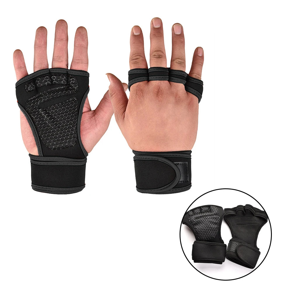 Gym Workout Gloves - Weightlifting Hand Protection with Wrist Support