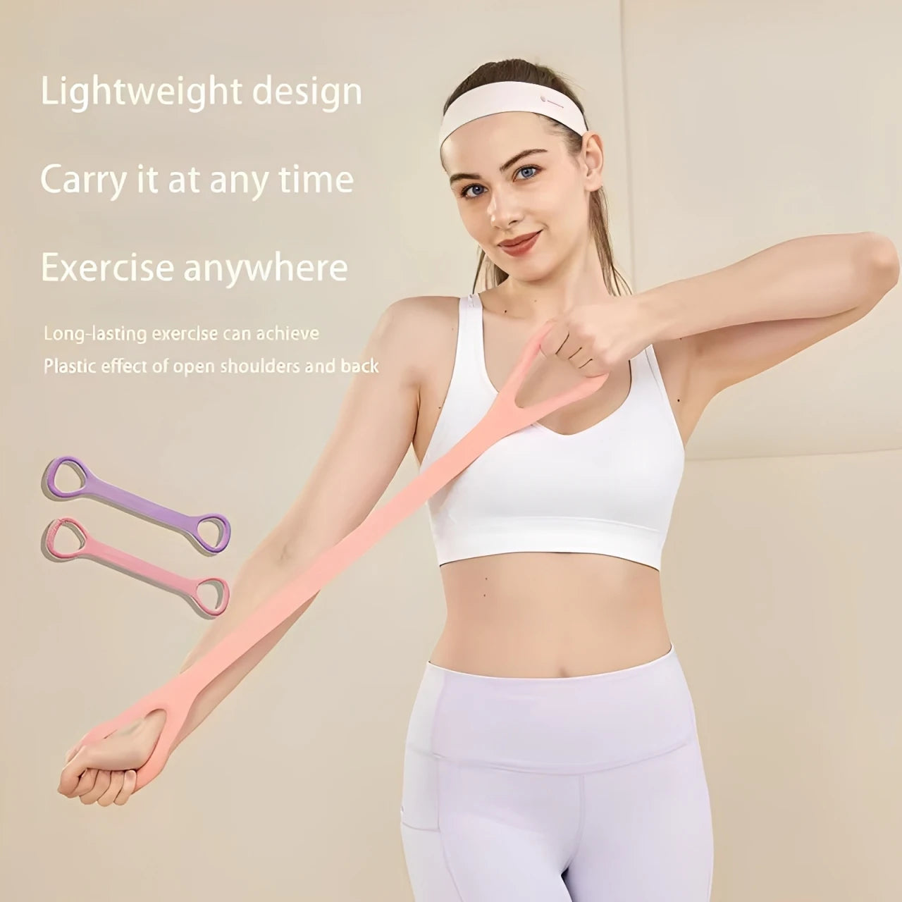 Figure-8 Yoga Stretch Strap - Shoulder & Back Flexibility Tool