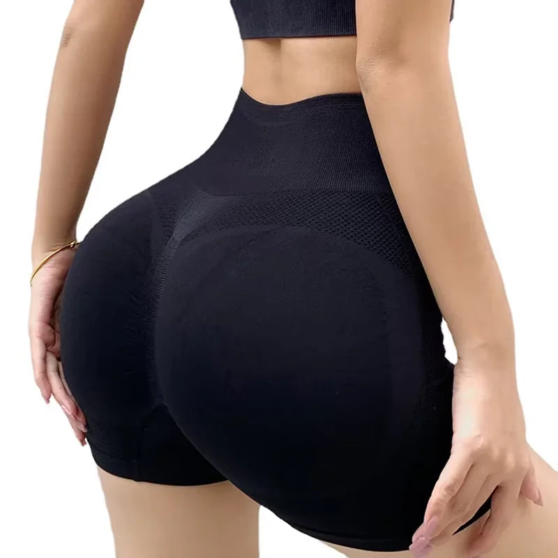 High-Waist Booty Lifting Yoga Shorts - Tummy Control & Ruched Design